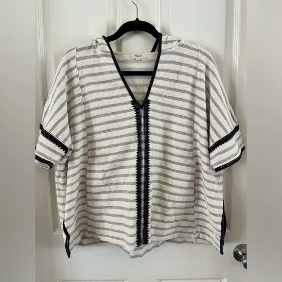 NWOT Madewell Women's Elise Embroidered Hooded Tunic Top Medium Large Pockets - Picture 11 of 15